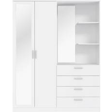17 Stories White Wardobe With Shelves Wardrobe 159.3x203.4cm