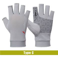 Fishing Gloves Greenzech Grey Half Finger Fishing Catching Gloves