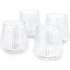 Olsen Home Plastik Glas Med Riller 4 Pak 9 x 9 x 9 cm Drikkeglas