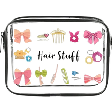 Hair Accessory PVC Toiletry Bags,PVC Travel Organizer Pouch With Zipper Closure - Lightweight Fade-Resistant Makeup & Toiletry Bag For Women & Girls, TSA-Approved Portable Cosmetic Case, Easy Wipe-Clean Design, Techsavvy Organizer | Modern Aesthetic | Faderesistant Materialtravel Essentials Vacation Summer Holiday Back To School School Stuff Bag For School Wash Bag Travel Waterproof Toiletry Bag