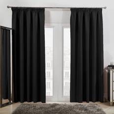 OHS Pencil Pleat Black 167.6x182.9cm