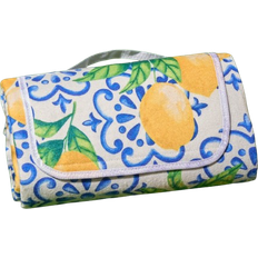 OHS Lemon Print Picnic Blanket - White/Blue