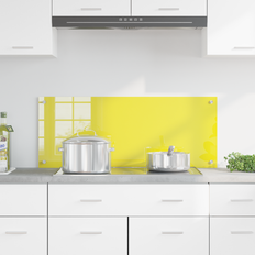 vidaXL Køkken Backsplash Gul 100x40x0.6 cm Hærdet Glas Stænkplade