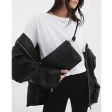 River Island Leather Crossbody Bags River Island Womens Black Leather Knot Strap Cross Body Bag