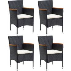 vidaXL 310566 4-pack - Black Sedia da giardino per pranzo