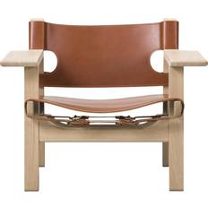 Fredericia Furniture Den Spanske cognac/sæbebehandlet eg Lænestol 67cm