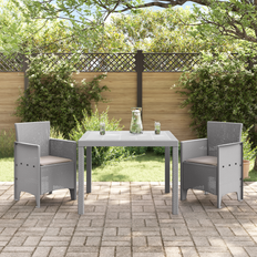 Garden & Outdoor Furniture vidaXL Garden 3 Pcs Light Grey Patio Dining Set