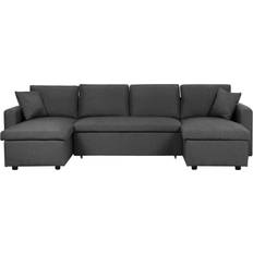 U sofa Beliani Sommen Dark Grey Sofa 287cm 5 Seater