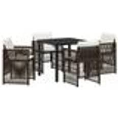 Garden & Outdoor Furniture vidaXL Garden 5 pcs Brown Steel Patio Dining Set