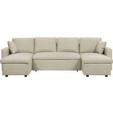 Beliani Sommen Beige Sofa 287cm 5 Seater