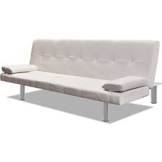Bäddsoffor - Läder vidaXL 241723 Creamy White Soffa 168cm