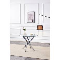 Round table dining Kosy Koala Round Glass Clear Dining Table 70x120cm