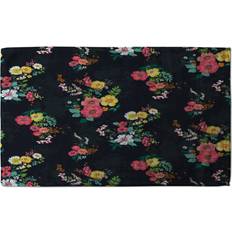 Florals Kitchen Towels Floral Pattern One Size Kitchen Towel Black