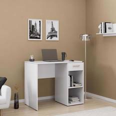 Retractable Drawers Writing Desks Fwstyle Matt White Study 90cm Writing Desk