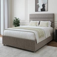 Continental Beds Bedmaster King Size Slate Linen Divan Base Grey Continental Bed