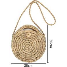 Yellow Beach Bags Wejoy Round Straw Beach Bag Summer Handmade Shoulder Bag For Women
