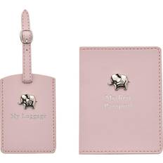 Pink Passport Covers Baby Passport Holder And Luggage Tag Set - Pink