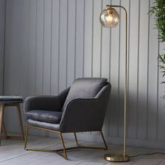 Bronze Floor Lamps & Ground Lighting Endon Dimple Complete Satin Brass Gold Floor Lamp