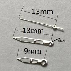 Clock Tools Miyota 13mm Silver Trim Green Lume Watch Hands