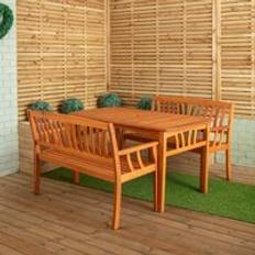 Garden & Outdoor Furniture Samuel Alexander Outdoor 4 Person Rectangular Wooden Garden Table Patio Dining Set