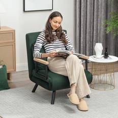 Homcom Green Sofas Homcom Click Clack Single Chair Bed Settee Green Sofa