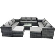 Garden & Outdoor Furniture Fimous 11 Seater Patio Sofa Dark Grey Outdoor Lounge Set