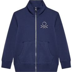 United Colors of Benetton Pure Cotton Sweatshirt with Zipper - Dark Blue (3J68C501B_252)