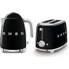 Smeg Black Toasters Smeg 50'S Style Kettle And 2 Slice Toaster Set