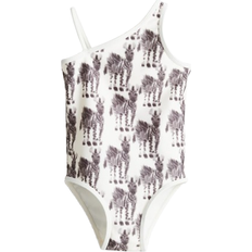 Elastane Bathing Suits H&M Patterned Swimsuit - White/Zebras (1222369001)