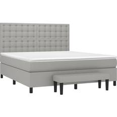 vidaXL Fabric Light Grey Ramsäng 180x203cm