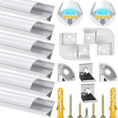 White Chesbung Led Aluminium Profil 6 x 1 m - Neutral Lampenteil 6Stk.