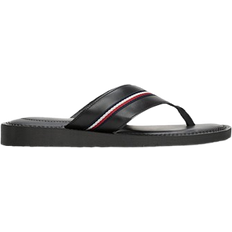 Polyurethane Flip-Flops Tommy Hilfiger Leather Signature Tape Flip-Flops - Black