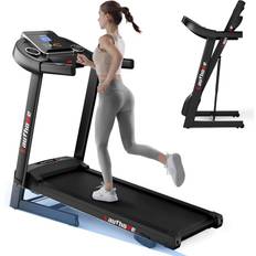 Heart Rate Monitor - Time Treadmills Laufhome LAUFHOME Folding Treadmill for Home, Motorized Jogging Running Machine, Build in Bluetooth dual Speaker Multi-functional Display & Heart-rate Sen