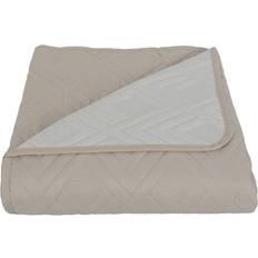 Borg Living Överkast Vändbart Sandfärgat Vitt 260x240 cm Sängöverkast Beige (260x240cm)