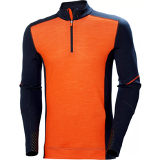 Helly Hansen Arbetsöverdelar Helly Hansen Lifa Base Layer Merino Half Zip - Navy/Dark Orange