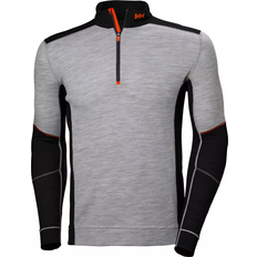 Helly Hansen Arbetsöverdelar Helly Hansen Lifa Base Layer Merino Half Zip - Grey Melange/Black
