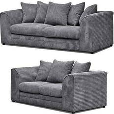 B&Q Dylan Grey Sofa 190cm 2pcs 3 Seater, 2 Seater