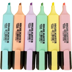 6pcs Macaron Color Highlighter Pen Set For Students, Fresh Color Tone Back To Schoo