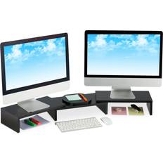 Relaxdays Dual Monitor Stand Adjustable Ergonomic