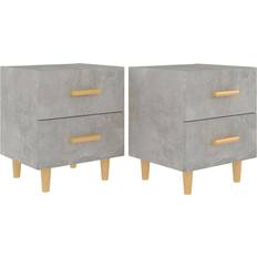 vidaXL 811979 Concrete Grey Nachttisch 35x40cm 2Stk.