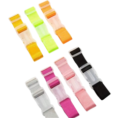 Shein 1/2/5pcs Colorful Adjustable Luggage Strap, Portable Travel Luggage Belt With Release Buckle, Travel Accessories, Convenient To Carry, Practical For Car/Outdoor Trips, Anti-Lost Luggage Tag Strap Summer Travel Essentials Workout School Supplies Camping Holiday Essentials Vacation Cruise Bag For School School Accessories School Stuff
