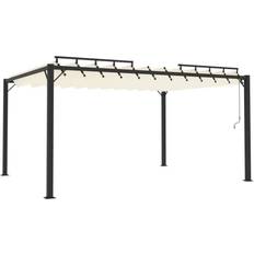 vidaXL Pavilion with Slatted Roof - Cream 3x4 m