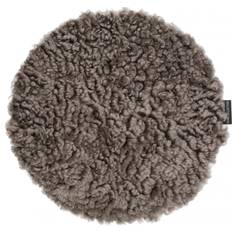 Rund sittdyna hemtextil Skinnwille Curly Stolsdyna Brun