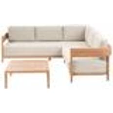 Aluminium - Brown Outdoor Sofas & Benches Beliani Modern 3 Piece Outdoor Corner Beige Modular Sofa