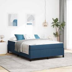 140 cm - 190 cm Rammesenge vidaXL Box Spring Seng Lys Grå Sort 140 x 190 cm Rammeseng