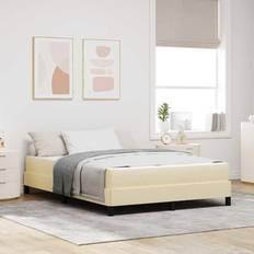 140 cm Senge vidaXL Box Spring Seng Andet Creme 140 x 200 cm Kontinentalseng