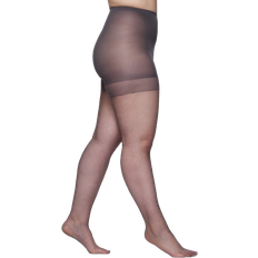 Queen Ultra Sheer Control Top Pantyhose Plus Size - Off Black