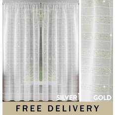 Lima Metallic Stripe Sheer Voile Panels 122 cm