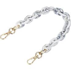 White Bag Accessories Uxcell Acrylic Chain Purse Strap Replacement Luxury Handbag - White/Black
