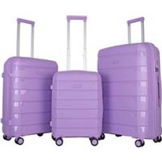 Lightweight Polypropylene Luggage Set Mauve Lilac
